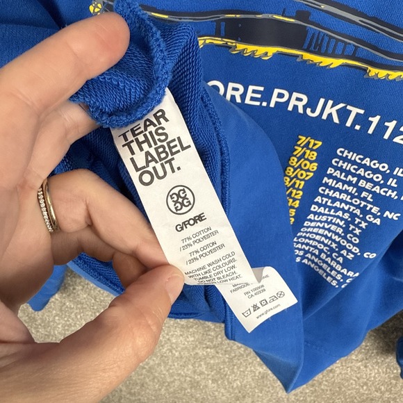 G/FORE Oversized French Terry Blue Golf Hoodie 2023 Summer Tour‎ Men's Small - Picture 7 of 7